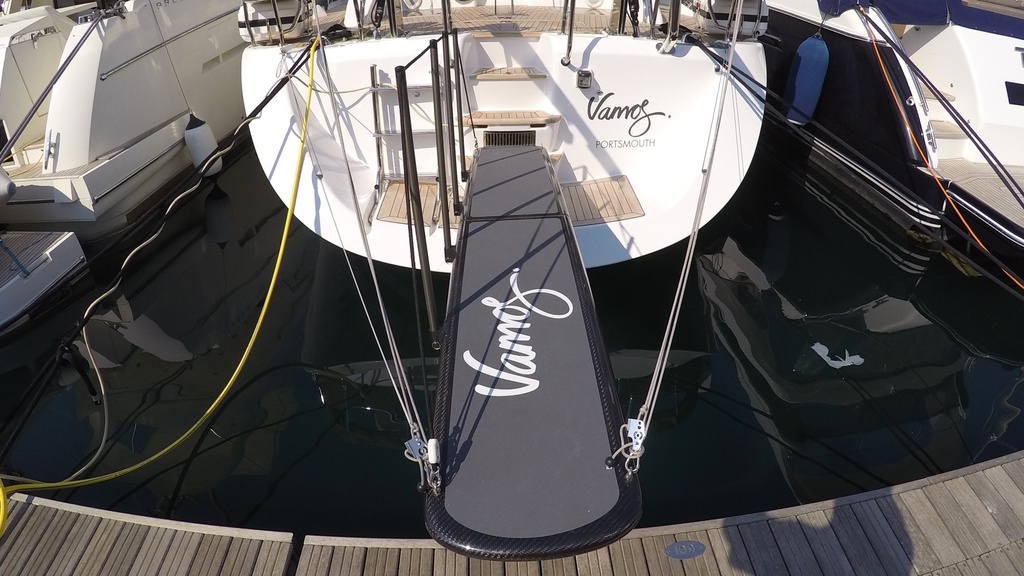 Exit Carbon folding gangway with contrasting color name