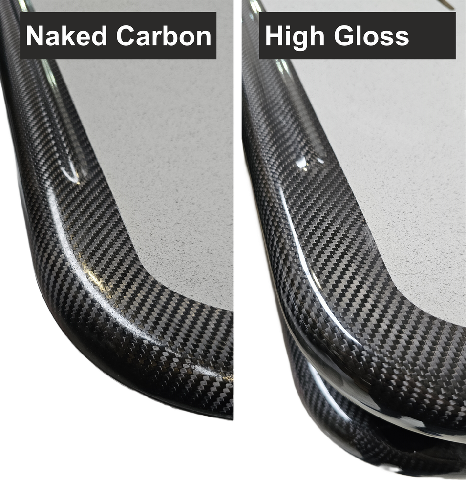 Naked Carbon (R) v High gloss Clearcoat close-up