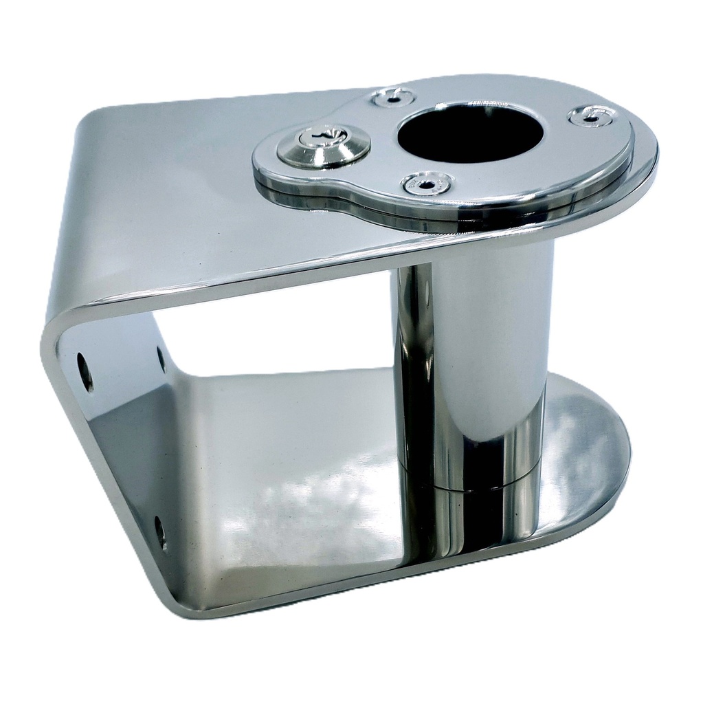 01 Stainless steel gangways female socket for transom - side view