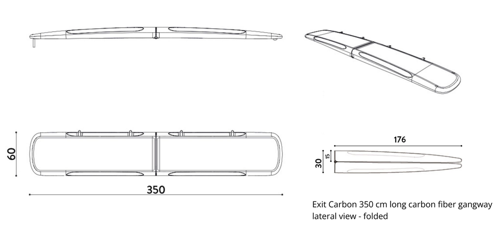 Allegra 350 carbon folding gangway - sizes