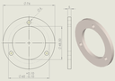 Backing flange with unthreaded holes for sockets